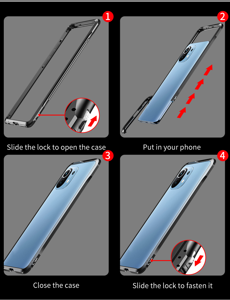 Case Xiaomi Mi 11 5G # Pre-Order * Bumper Case Le-Lock ชุดหัวเข็มขัดโลหะกรอบ Protector *