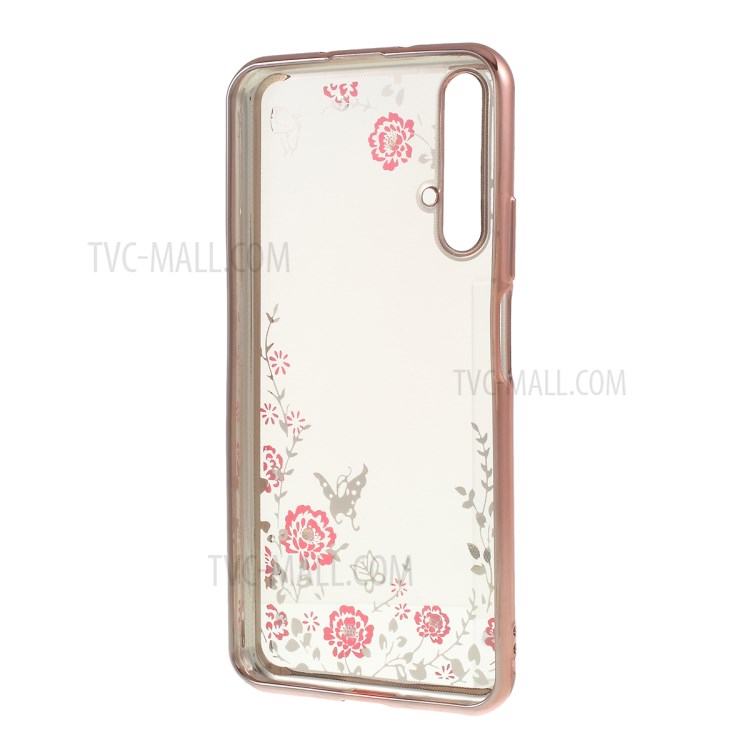 Case Huawei Nova 5T / Pre-order * เคสชุปด้วยไฟฟ้า Rhinestone TPU การออกแบบดอกไม้และผีเสื้อที่สง่างาม *