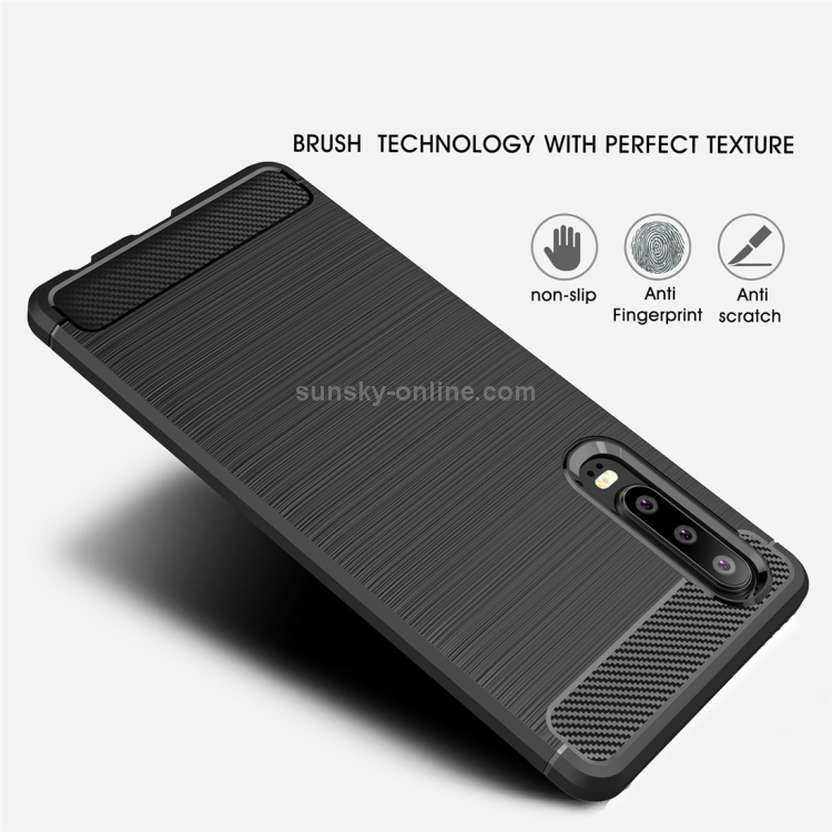 Case Huawei P30 # Pre-Order * เคส TPU กันกระแทกคาร์บอนไฟเบอร์เนื้อแปรงขัด *