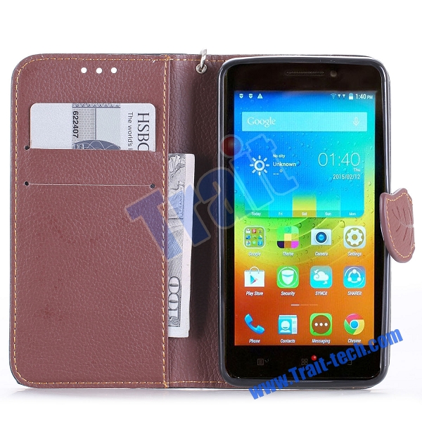 Case Lenovo A5000 / Pre-order * หนัง PU ลายลิ้นจี่ *
