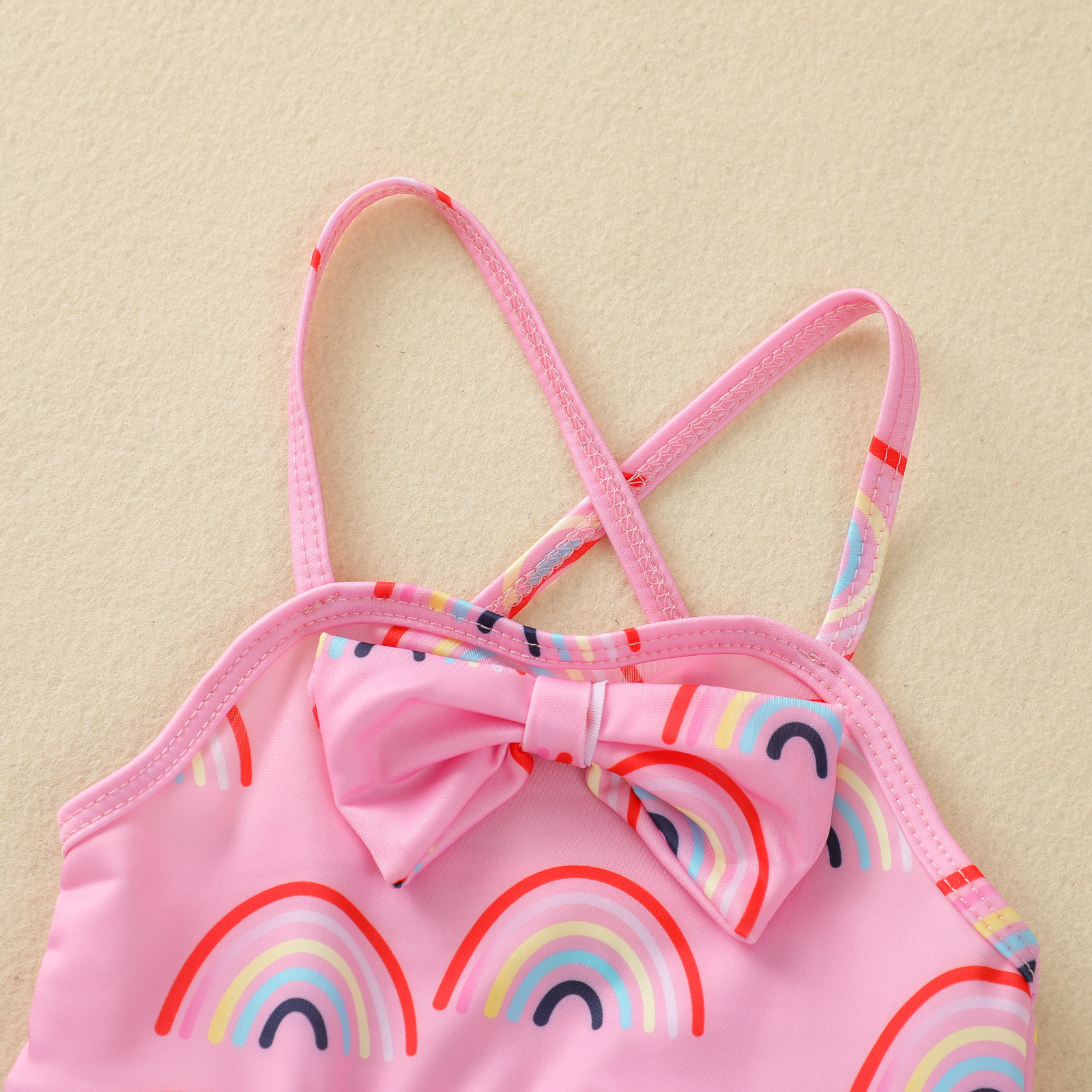 ชุดว่ายน้ำ ลายรุ้ง สีชมพู ไซส์ 70-90