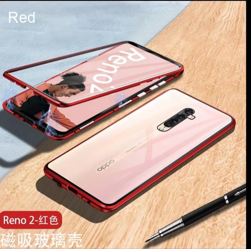 Case OPPO Reno 2 # พรีออเดอร์ * เคสอลูมิเนียมโลหะแม่เหล็ก 360 + สองด้านกระจกนิรภัย *