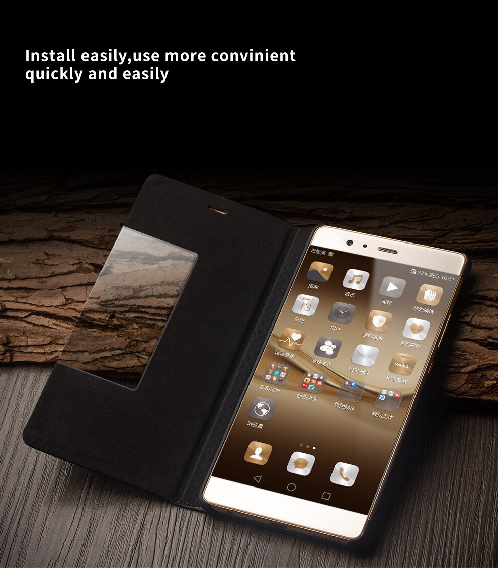 Case Huawei P9 Plus / Pre-order * QIALINO เคสหนังแท้ ฟังก์ชั่นปลุก / นอนหลับอัตโนมัติ *