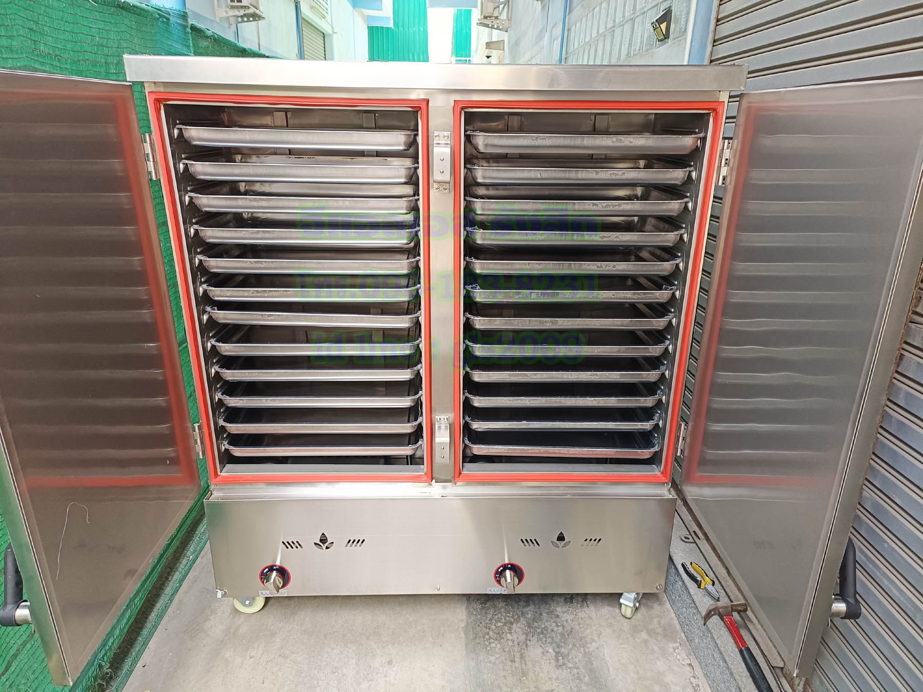 ตู้หุงข้าว24ถาด ใช้แก๊ส