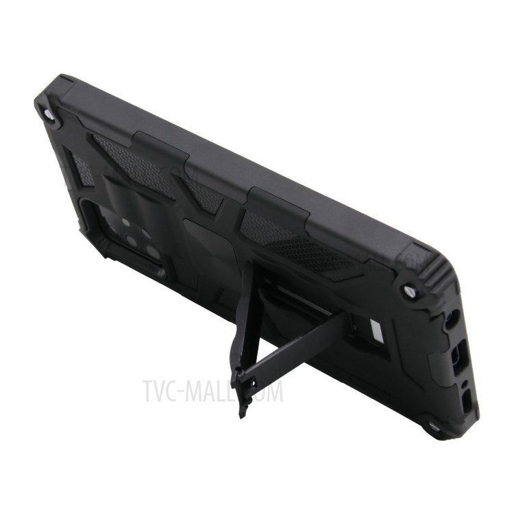 Case Samsung Galaxy A71 / พร้อมส่ง * เคสไฮบริดขาเกราะพีซี TPU กับโลหะแผ่นแม่เหล็ก สร้างด้วยวัสดุพลาสติกและ TPU มีการป้องกันสองชั้น - สีดำ *