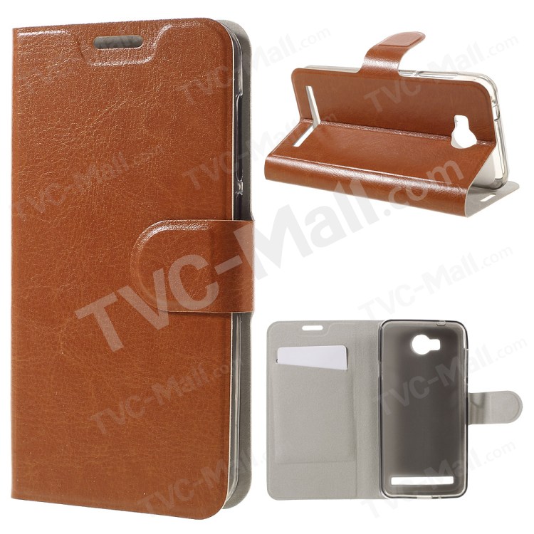 Case Huawei Y3II / Pre-order * เคสผิวหนังม้า ฝาครอบด้านหน้าฝังด้วยแผ่นเหล็กป้องกันที่ดี *