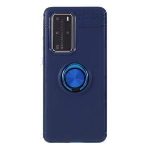 Case Huawei P40 Pro+ / Pre-order * LENUO แหวน+ขาตั้ง TPU ปกคลุม แผ่นโลหะแม่เหล็กในตัว *