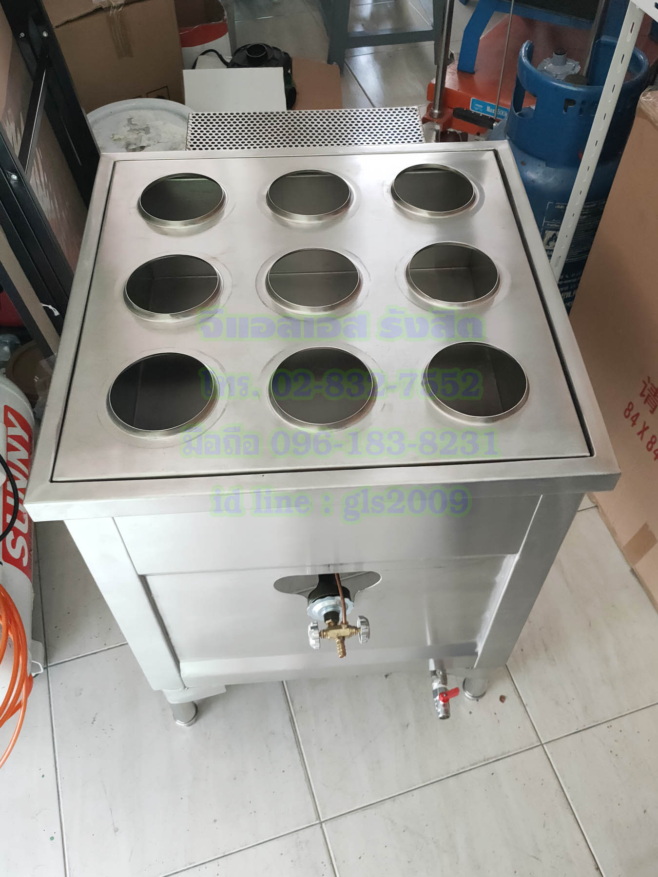 ตู้นึ่งติ่มซำแก๊ส9เข่ง