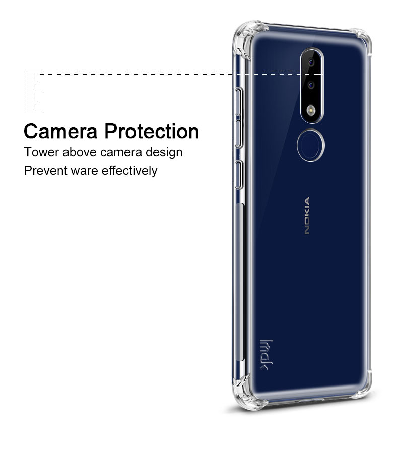 Case Nokia 6.1 Plus / Pre-order * IMAK พรีเมี่ยม TPU ยืดหยุ่นและทนทาน กันกระแทกทั้งสี่มุม + ฟิล์มกันรอยหน้าจอ *