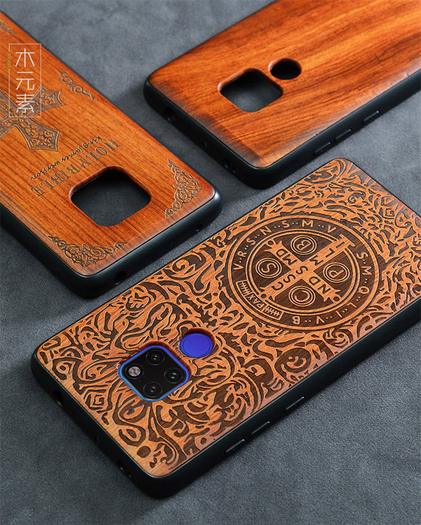 Case Huawei Mate 20 Pro / Pre-order * เคสหรูหราปกหลัง TPU ไม้แกะสลัก สลิม Coque Boogie Original *