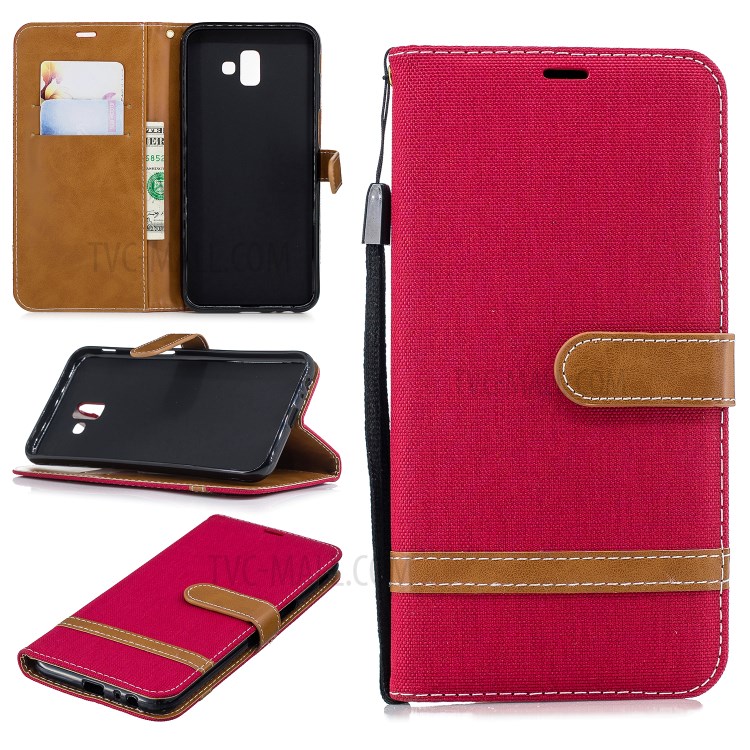 Case Samsung Galaxy J6 Plus / Pre-Order * เคสทูโทนผ้าหนัง PU พร้อมกระเป๋าสตางค์ *