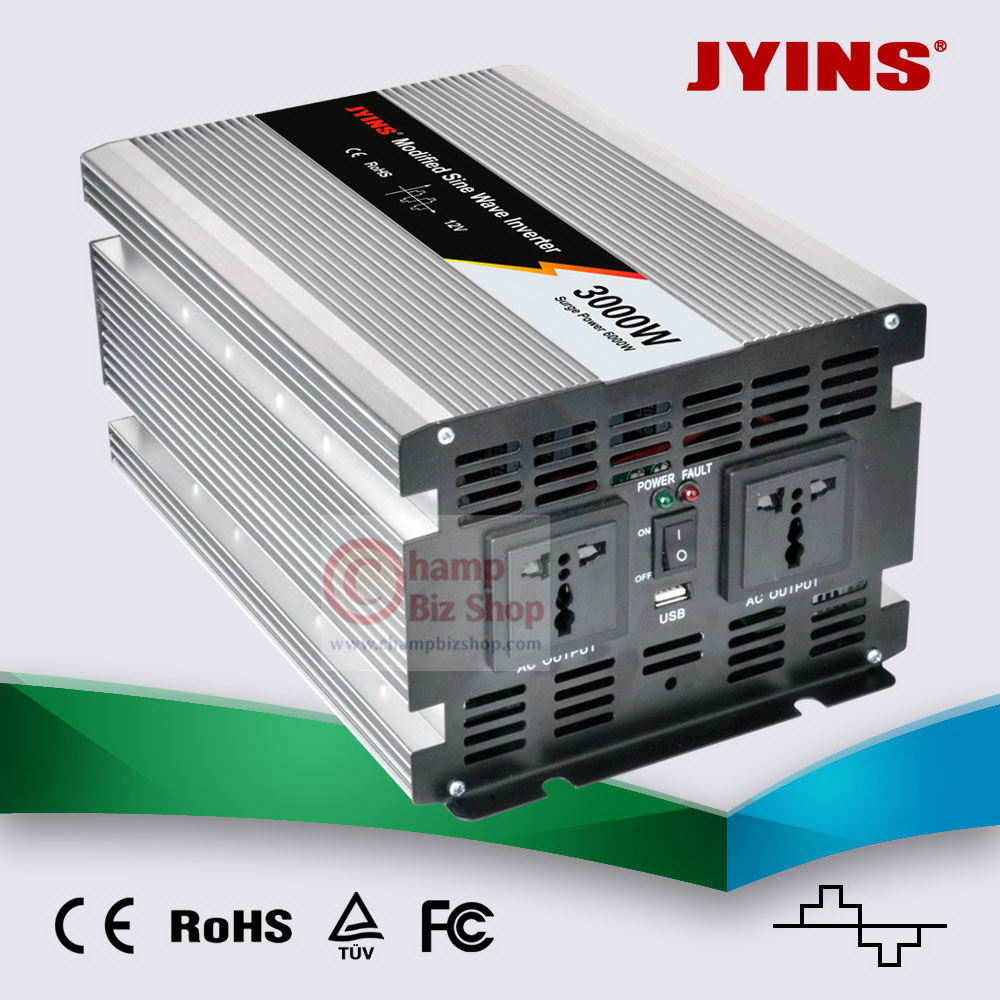 เครื่องแปลงไฟ 12V เป็น 220V Modified Sine Wave ขนาด 3000 Watts