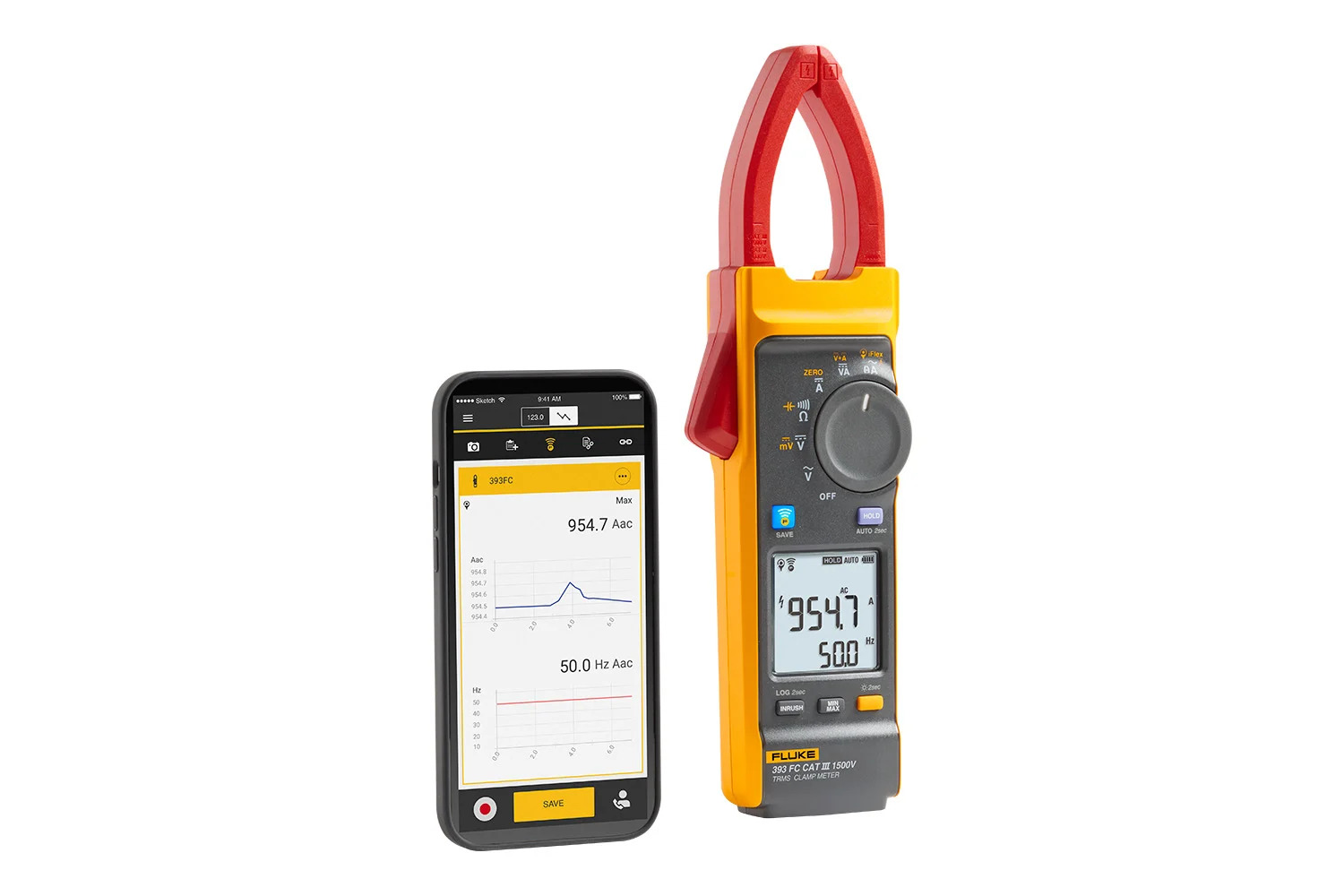Clamp Meter แคลมป์มิเตอร์ Fluke 393 FC CAT III 1500 V True-rms พร้อม iFlex