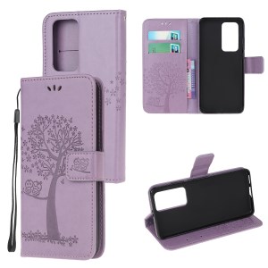 Case Huawei P40 Pro / Pre-order * เคสพิมพ์ลายนกฮูกต้นไม้หนัง PU กระเป๋าสตางค์ *