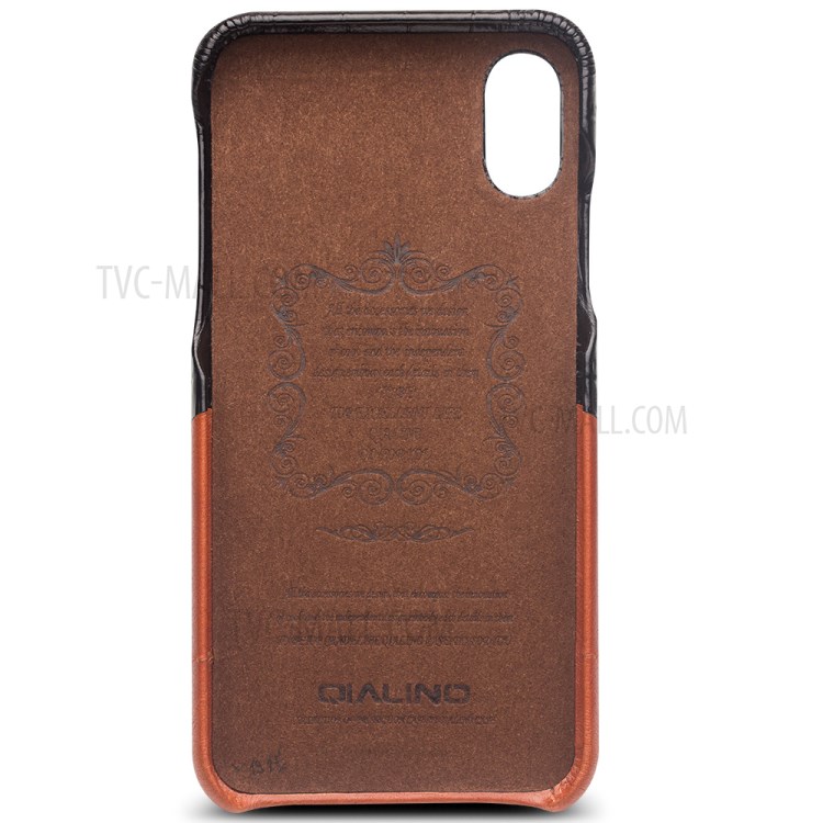 Case iPhone X, iPhone XS # Pre-Order * QIALINO ทำจากหนังแท้พรีเมี่ยม เนื้อจระเข้ที่ละเอียดอ่อนเพื่อการสัมผัสที่สะดวกสบาย *
