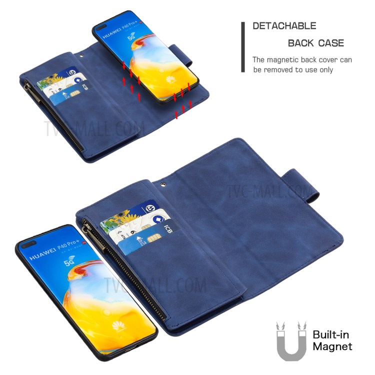Case Huawei P40 Pro / Pre-order * เคสกระเป๋าซิปกระเป๋าสตางค์หนัง 2-in-1 แบบถอดได้ *