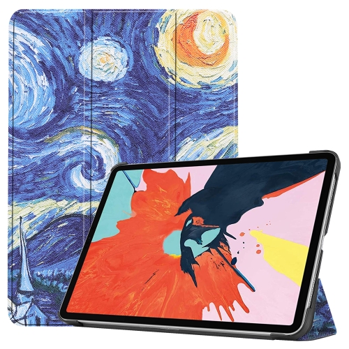 Case iPad Air 5 # Pre-Order * เคสหนังพลิกแนวนอนแบบวาดสีพร้อมที่วางสามพับและฟังก์ชั่น Sleep / Wake-up *