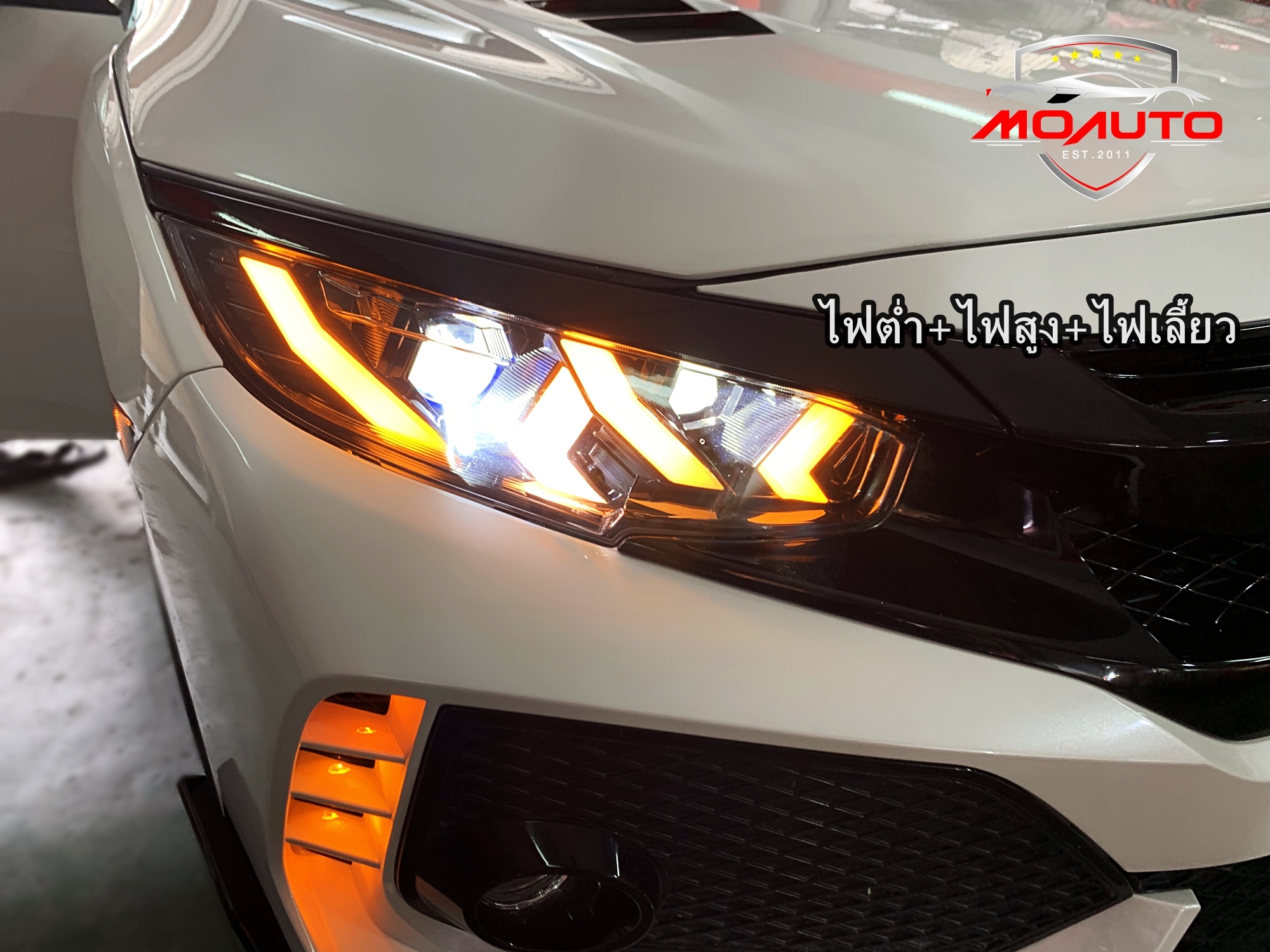 โคมไฟหน้า LED CIVIC FK ทรง Lamborghini Style