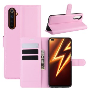 Case Realme 6 Pro / Pre-Order * เคสหนังกระเป๋าสตางค์หนังผิวลิ้นจี่ *