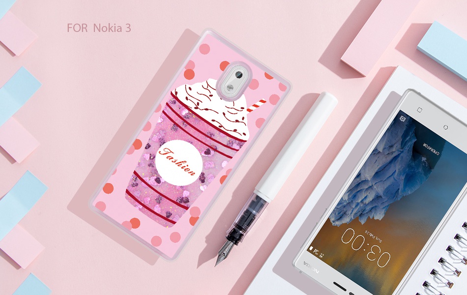 Case Nokia 3 / Pre-order * เคส ซอฟท์Silicon อัลตร้าบาง+ G Litterเหลวดาวตกทรายเลื่อมใส *