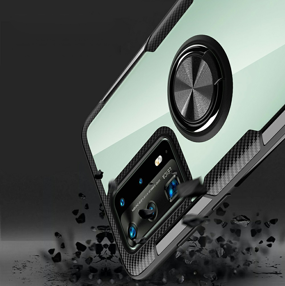 Case Huawei P40 Pro / Pre-order * เคสแหวนนิ้วขาเคส TPU + PC + เคสไฮบริดโลหะ [แผ่นโลหะแม่เหล็กในตัว] *