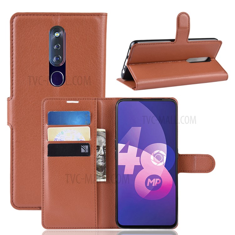 Case OPPO F11 Pro / Pre-Order * Litchi Texture สไตล์กระเป๋า: 3 ช่องเสียบการ์ด + กระเป๋าเงินสด 1 ช่อง *