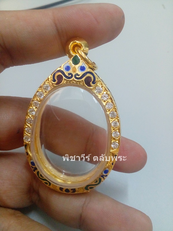 ตลับเงินฝังพลอย-ลงยา ชุบไมครอน