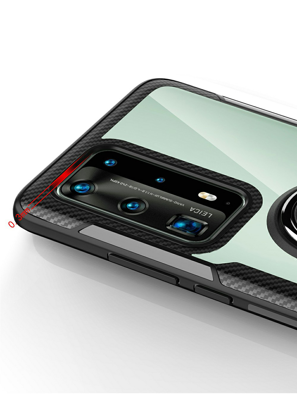 Case Huawei P40 Pro / Pre-order * เคสแหวนนิ้วขาเคส TPU + PC + เคสไฮบริดโลหะ [แผ่นโลหะแม่เหล็กในตัว] *