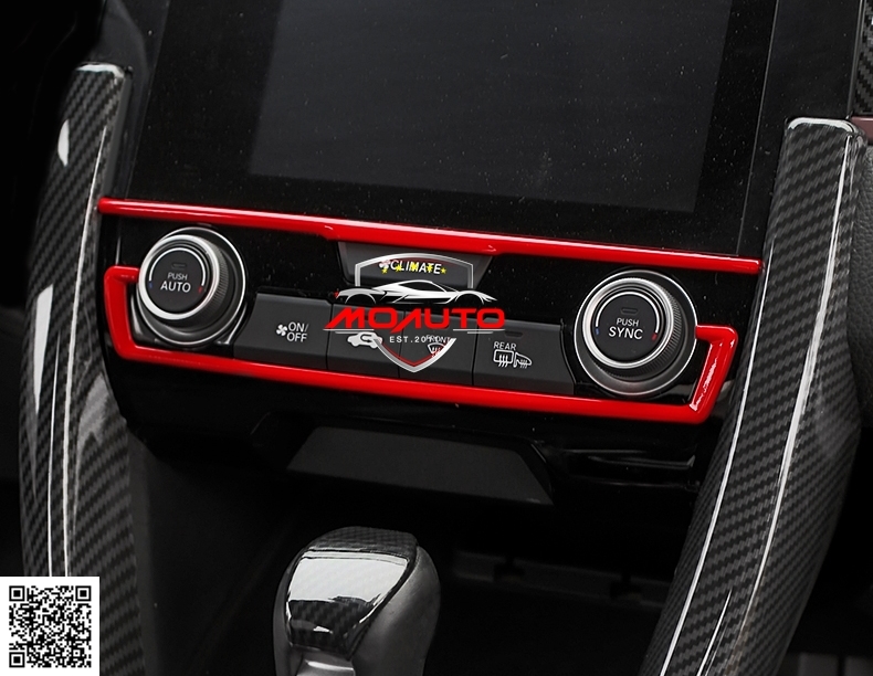 คิ้วคอนโซลแอร์ Type-R แดง CIVIC FC/FK 2016-2018