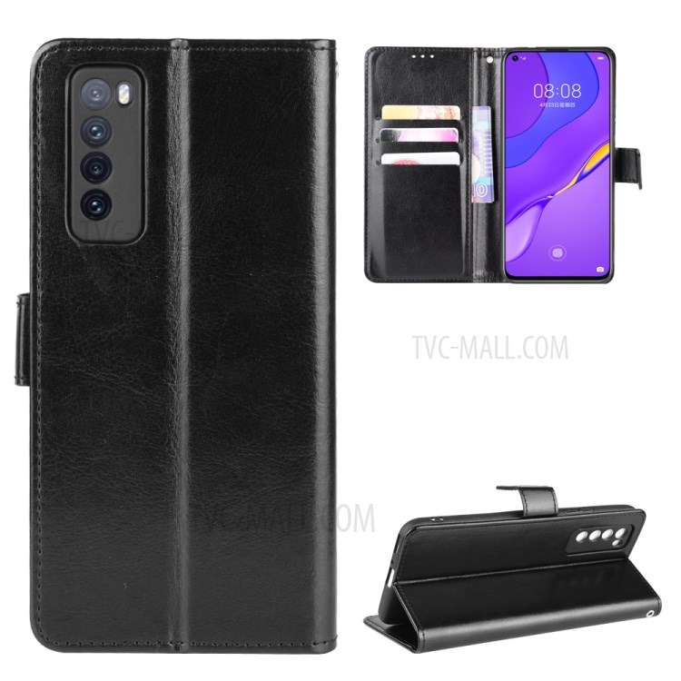 Case Huawei Nova 7 / Pre-order * ปกหนังโทรศัพท์มือถือ Crazy Horse Flip พร้อมขาตั้ง Wallet *
