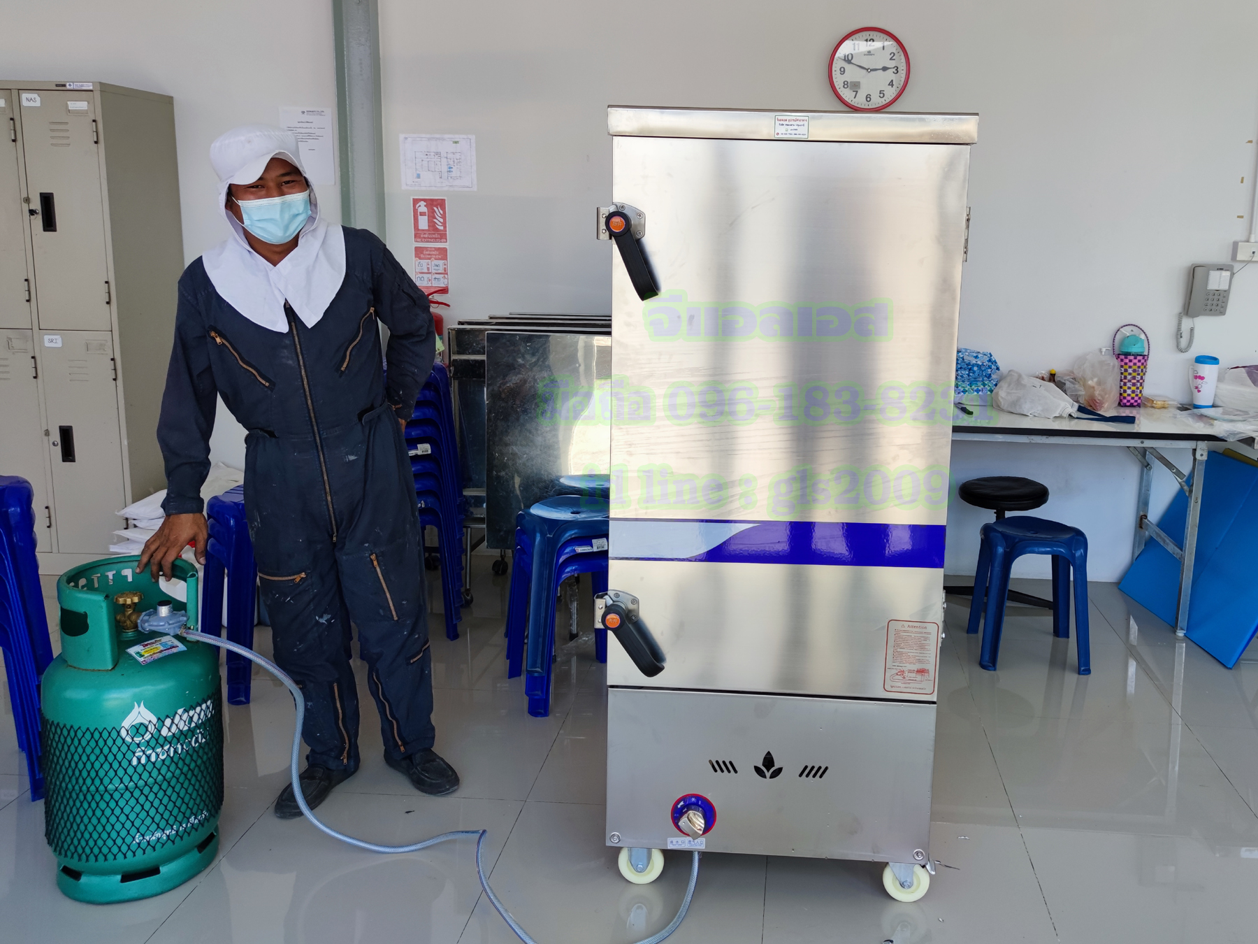 ตู้หุงข้าวไอน้ำ12ถาดใช้แก๊ส