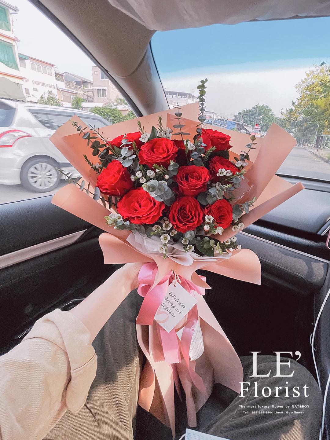 ช่อดอกไม้กุหลาบเเดงนำเข้า ImPort red rose Fresh flower