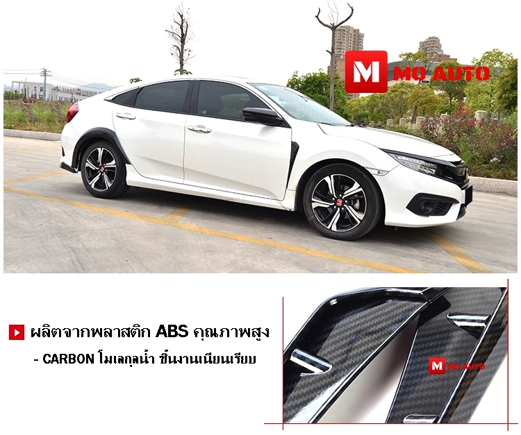 คิ้วแต่งแก้มข้าง ทรง Type R CIVIC FC/FK /MC 2019-2020