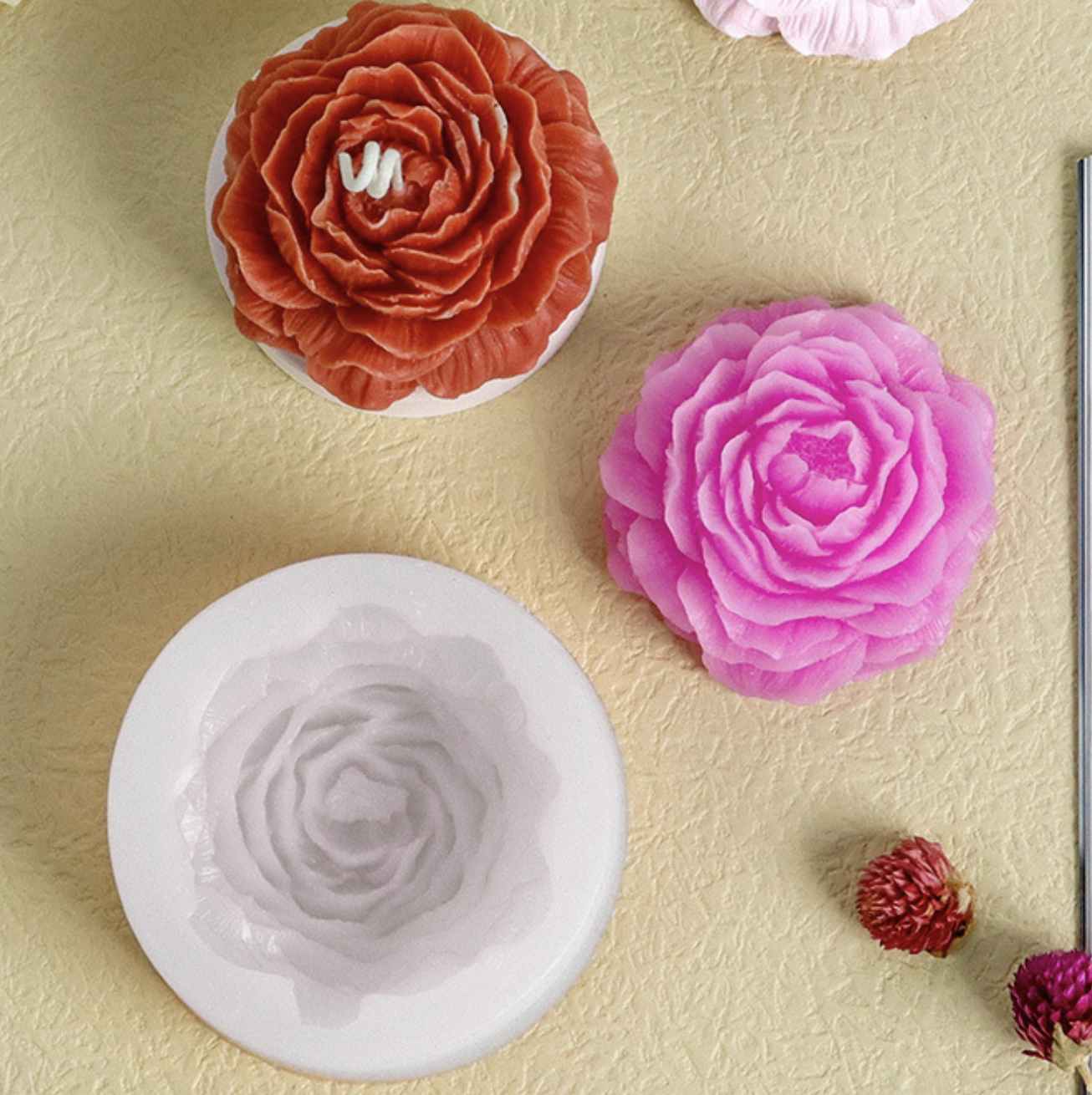 แม่พิมพ์ซิลิโคน พีโอนี่ peony 7.5*3 cm 65 g 005725