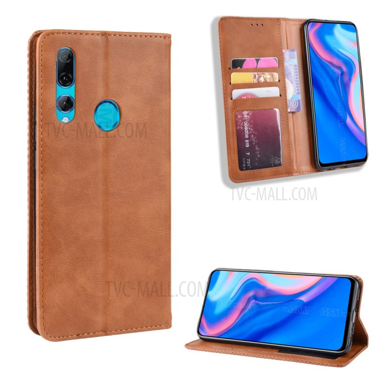 Case Huawei Y9 Prime 2019 / Pre-Order * Auto-ดูดซึมสไตล์วินเทจซองหนัง PU กระเป๋าสตางค์ *