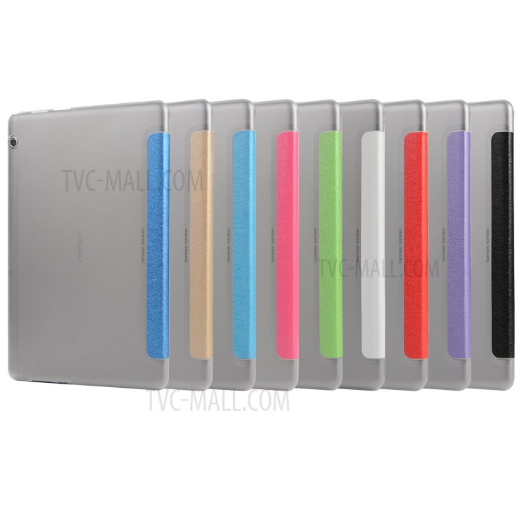 Case Huawei MediaPad T5 / Pre-Order * เคสเนื้อผ้าไหมหนัง PU 3 - พับ สไตล์ที่หรูหรา *
