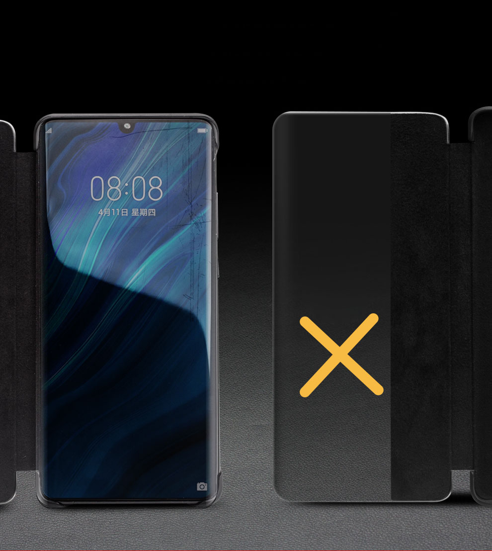 Case Huawei P30 Pro / Pre-Order * QIALINO Smart Phone Case หนังวัวชั้นบนสุดของแท้ สนับสนุนฟังก์ชั่นปลุก / นอนหลับอัจฉริยะ *