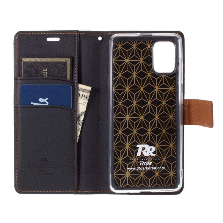 Case Samsung Galaxy A71 / Pre-order * ROAR Twill Grain Leather Wallet Stand Case Flip *
