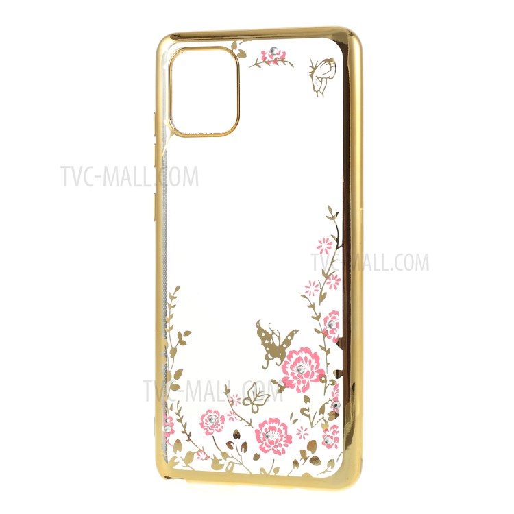 Case Samsung Galaxy Note 10 Lite # Pre-Order * การออกแบบดอกไม้และผีเสื้อที่สง่างาม การตกแต่งเพชรประกาย *