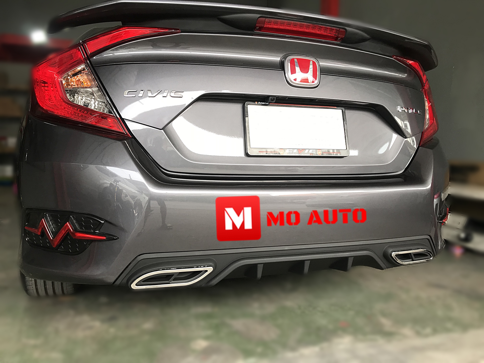 ไฟกันชนหลัง ทรงสายฟ้า V2 CIVIC FC 2016-2021