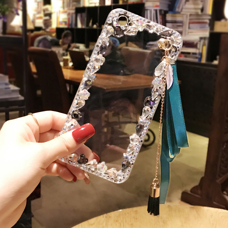 Case Huawei Honnor 3C / Pre-order * เคส PC เเข็ง คริสตัลใส + ริบบิ้นพู่ *