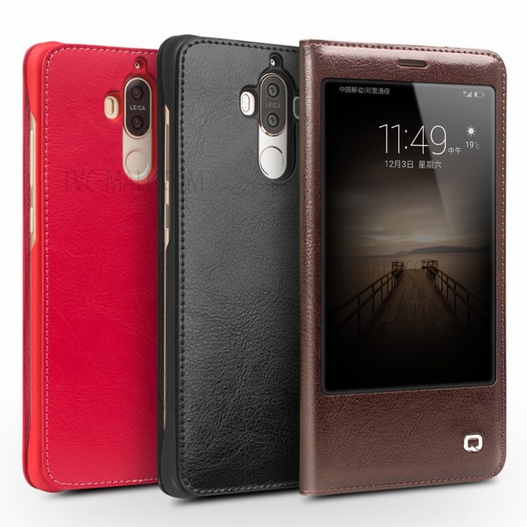 Case Huawei Mate 9 / Pre-order * QIALINO สมาร์ท ดูหน้าต่าง หนังวัวแท้นำเข้าเยอรมนี *