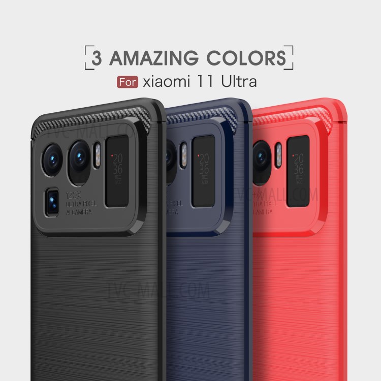 Case Xiaomi Mi 11 Ultra 5G # Pre-Order * เคส TPU แบบยืดหยุ่นเนื้อคาร์บอนขัดเงา *