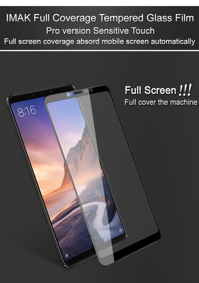 กระจกนิรภัย Xiaomi Mi Max 3 / Pre-Order * IMAK Pro + Full Coverage *