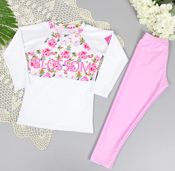 ชุดว่ายน้ำ ลายดอกชมพู ไซส์ 3XL-4XL