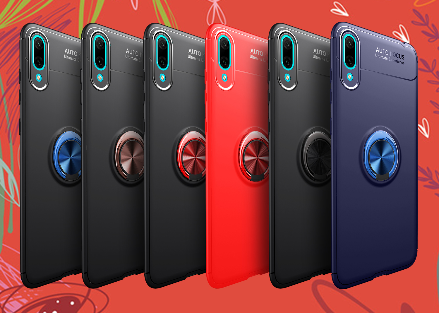 Case Huawei Y7 Pro 2019 / Pre-Order * แหวนนิ้ว + ขาเคส TPU (แผ่นแม่เหล็กโลหะในตัว) *