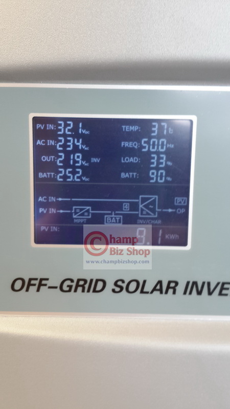เครื่องแปลงไฟ โซล่าเซลล์ ไฮบริด อินเวอร์เตอร์ Hybrid Solar Inverter + MPPT 60A (KS Series) รุ่น 1500W/48V