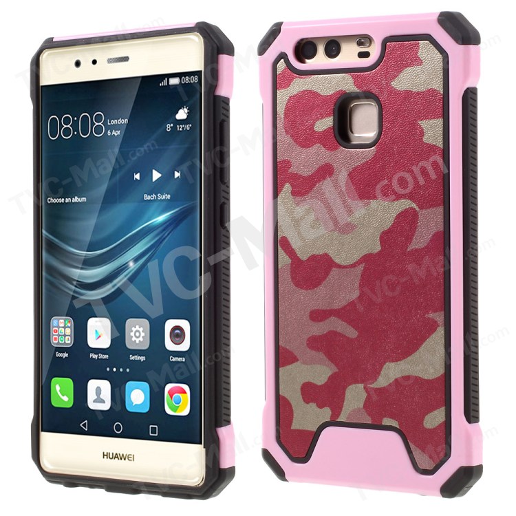 Case Huawei P9 / Pre-order * เคสลายพราง 2 in 1 หนังเคลือบ TPU *