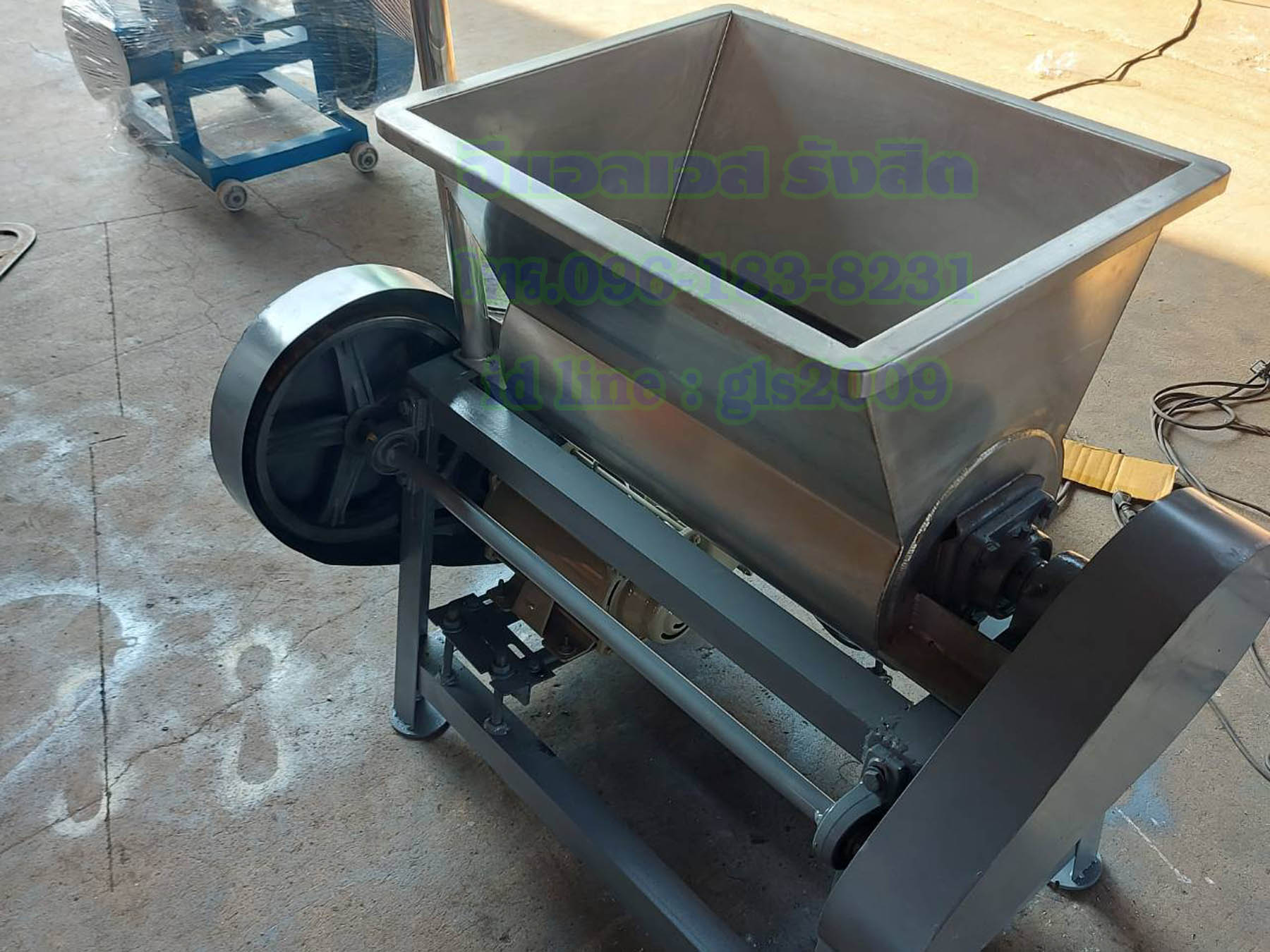 เครื่องนวดแป้งขนมจีนถังสแตนเลสอ๊าคก้อนแขนสแตนเลส