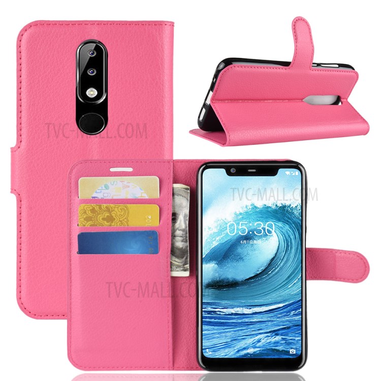 Case Nokia 6.1 Plus / Pre-order * ผิวลิ้นจี่ ช่องเสียบการ์ด Wallet และช่องใส่เงินสด *